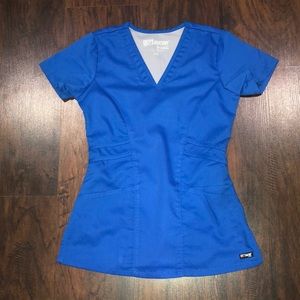 Grey’s Anatomy Size XXS Royal Blue Scrub Top